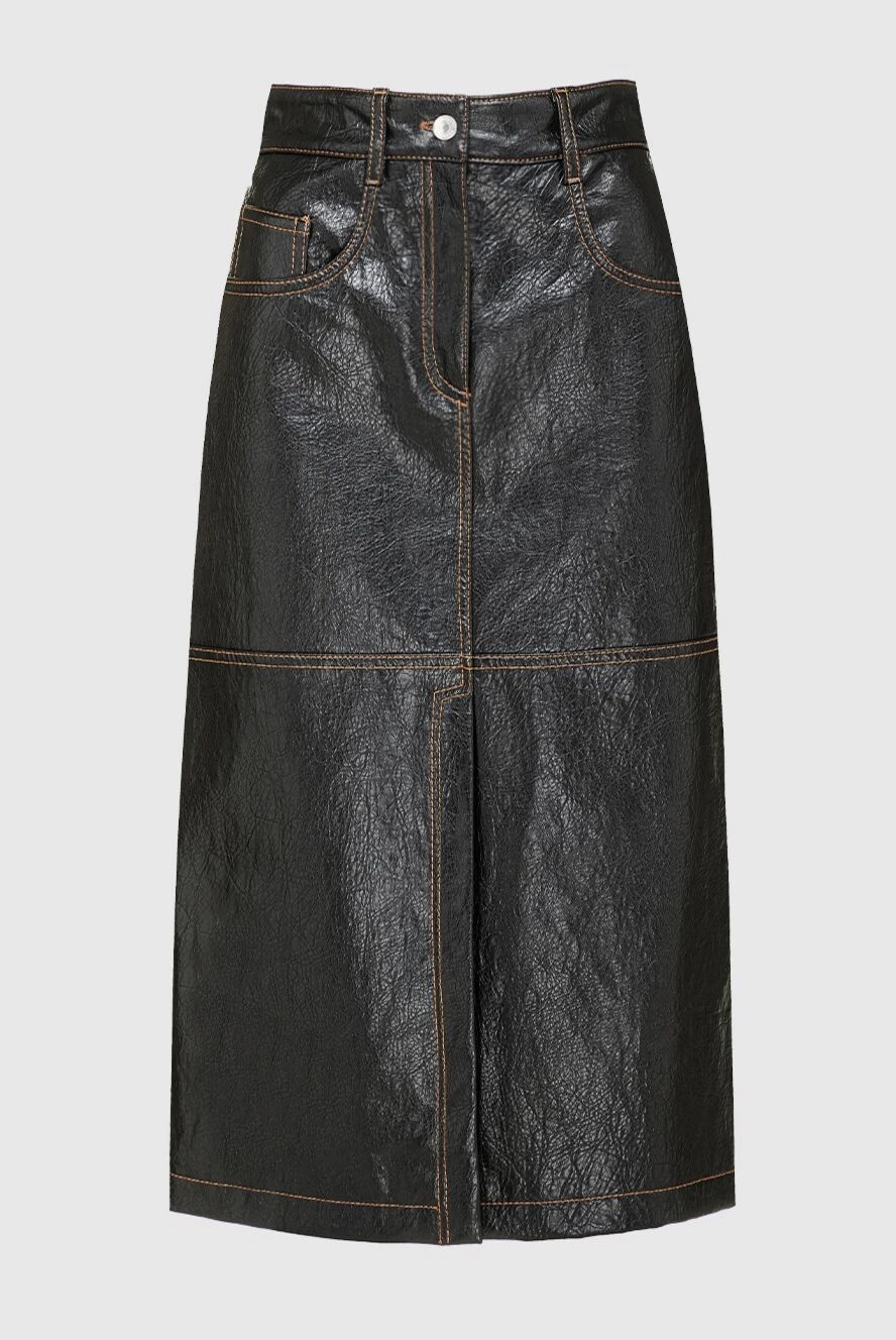 MSGM женская миди-юбка черная с разрезом 154613 - фото 1