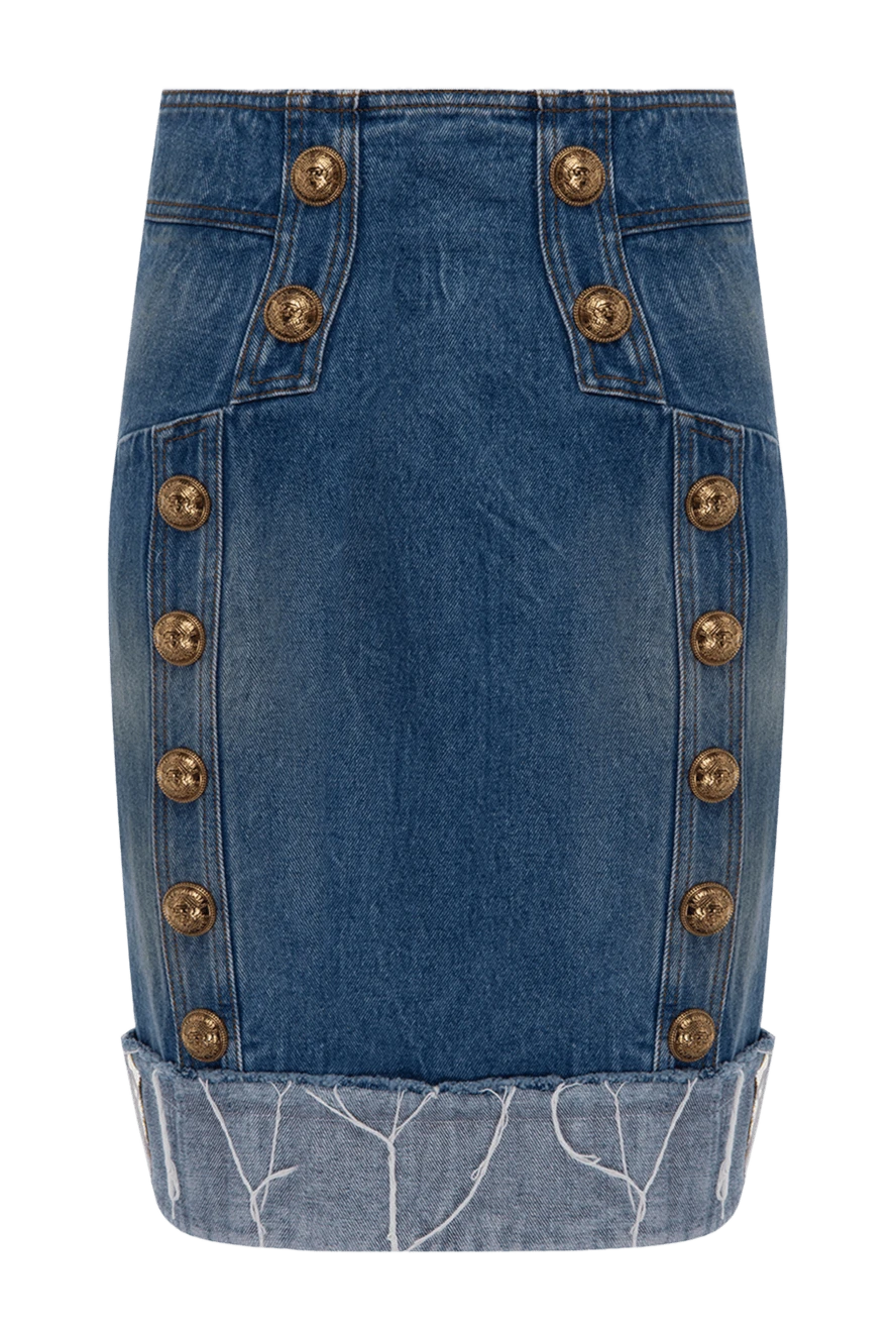 Balmain blue cotton skirt for women 154784 - photo 1