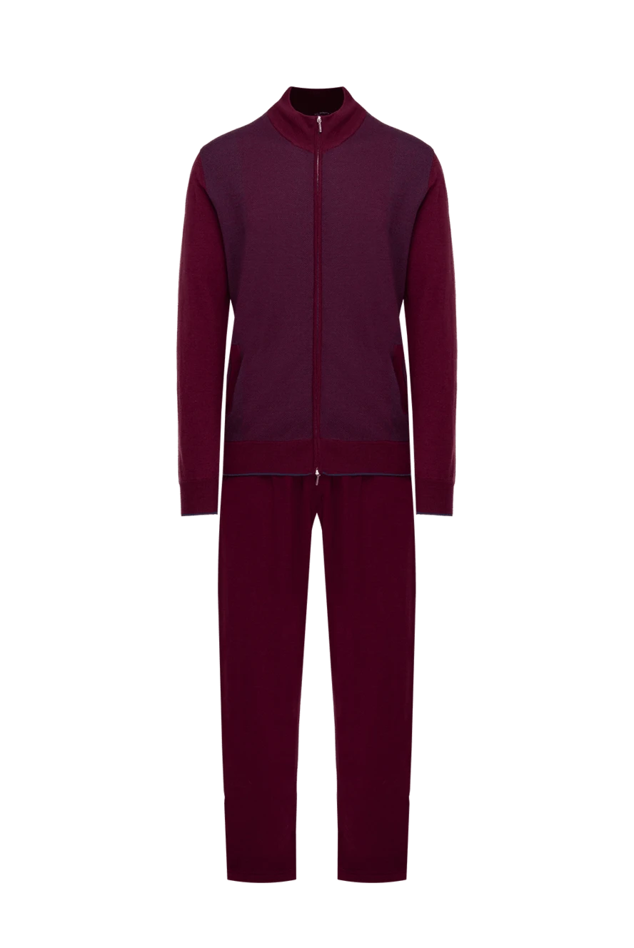 Cesare di Napoli костюм спортивный мужской из шерсти, шелка и кашемира бордовый. 155023 - фото 1