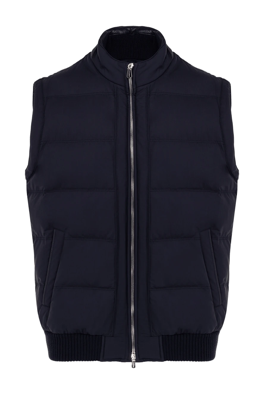 Enrico Mandelli blue silk vest for men 155106 - photo 1