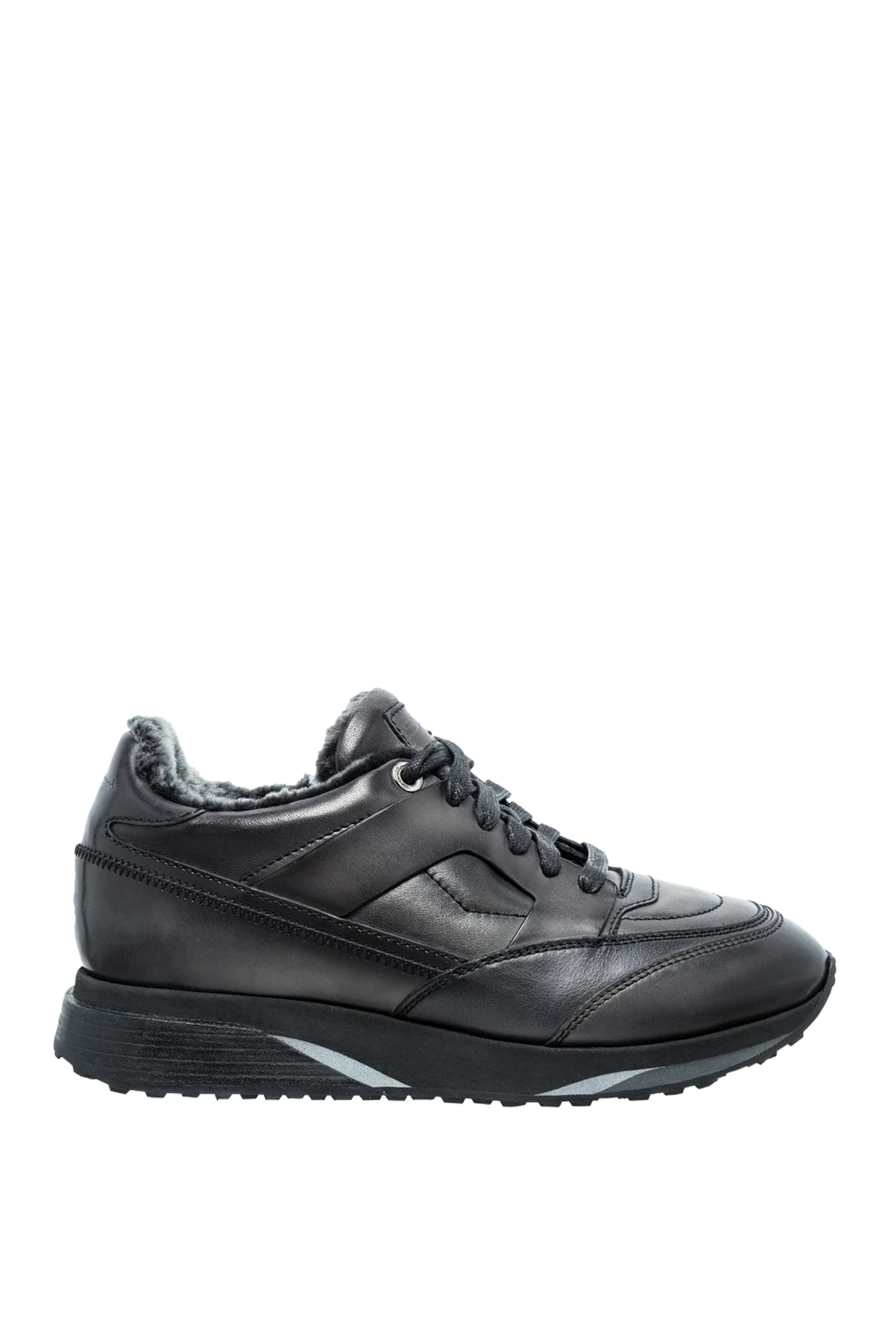Santoni кросівки зі шкіри чорні чоловічі 155235 - фото 1