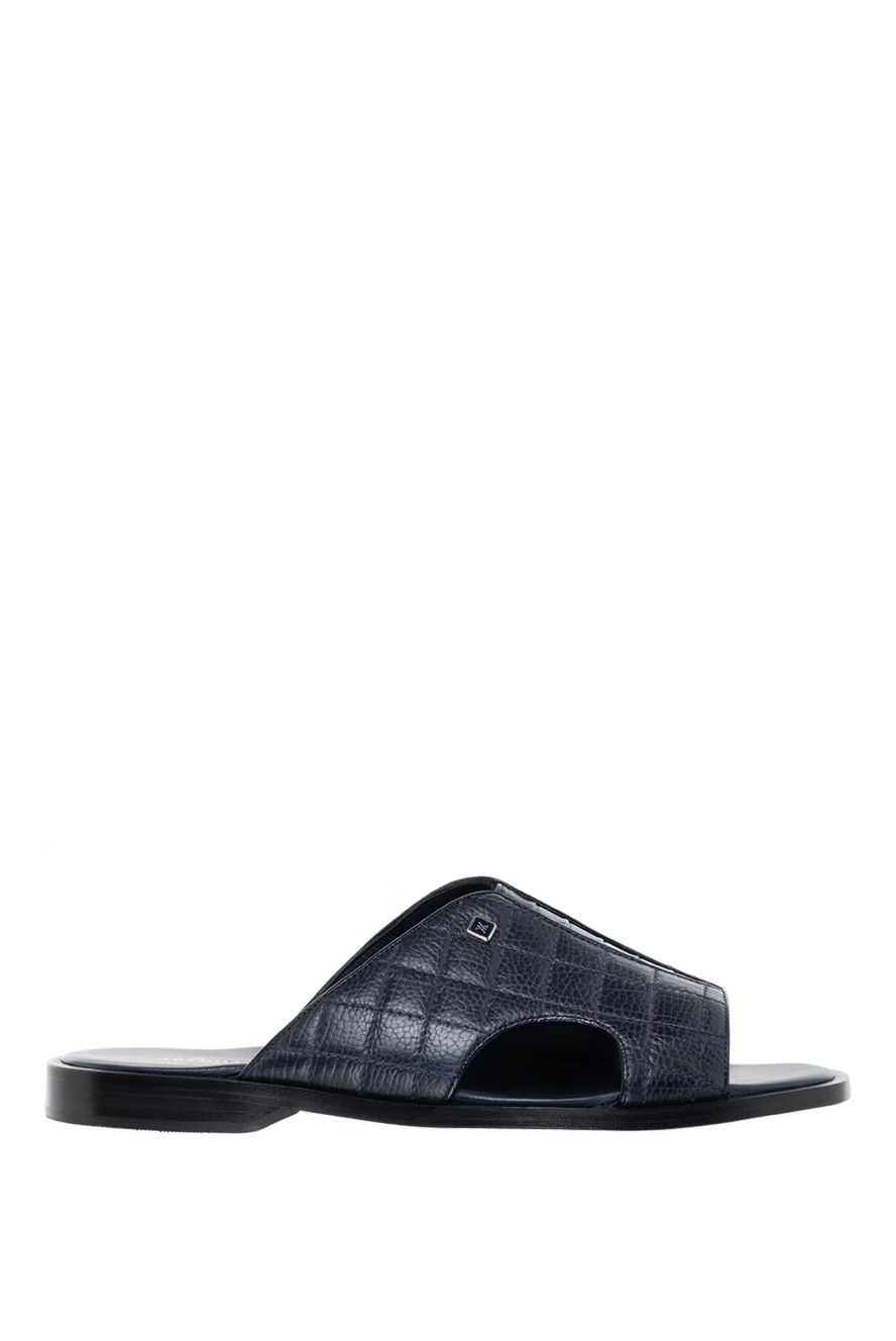 Artioli crocodile leather sandals blue with accent decorative insert men's 155322 - photo 1