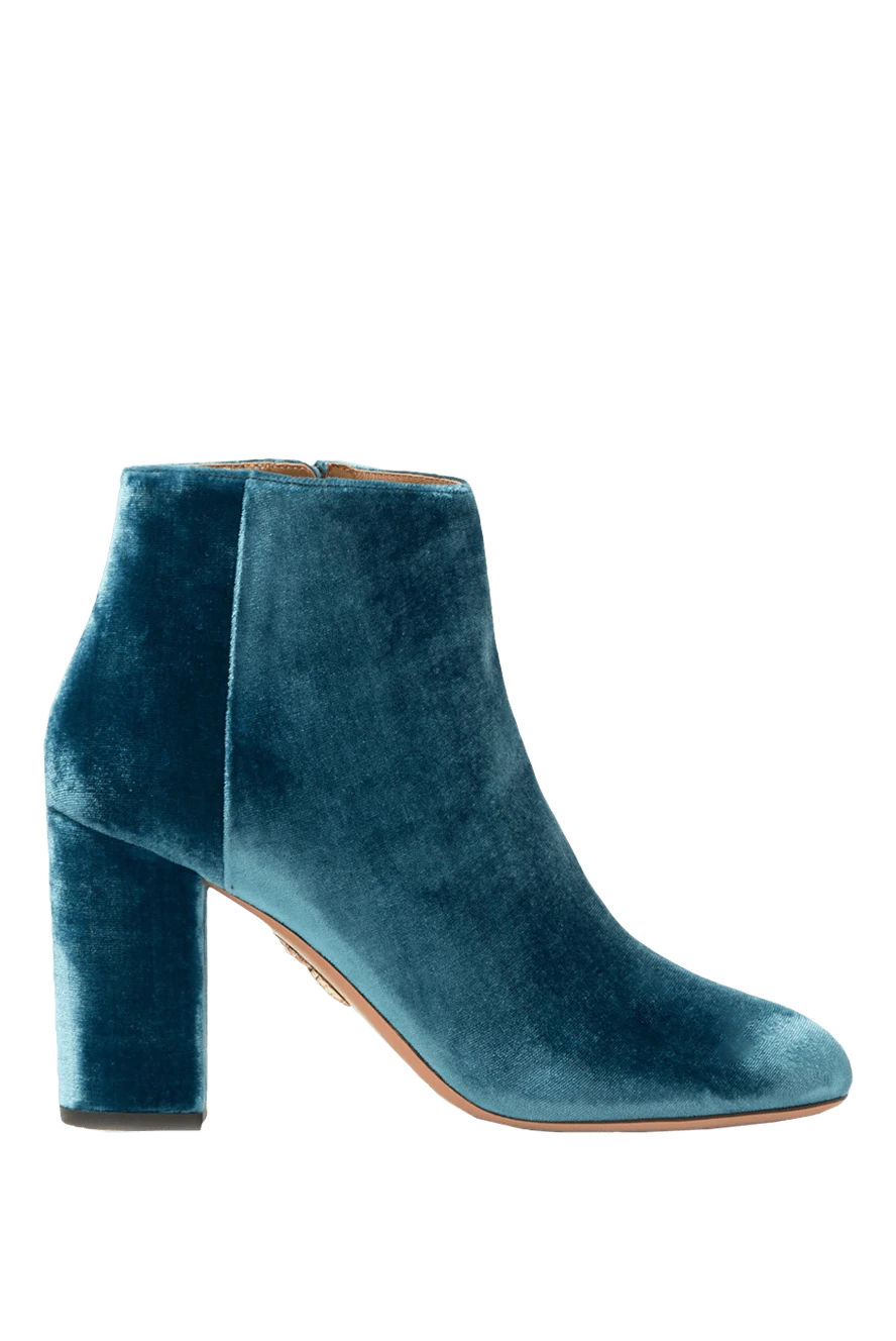 Aquazzura ботинки женские синие с логотипом на подошве 155430 - фото 1