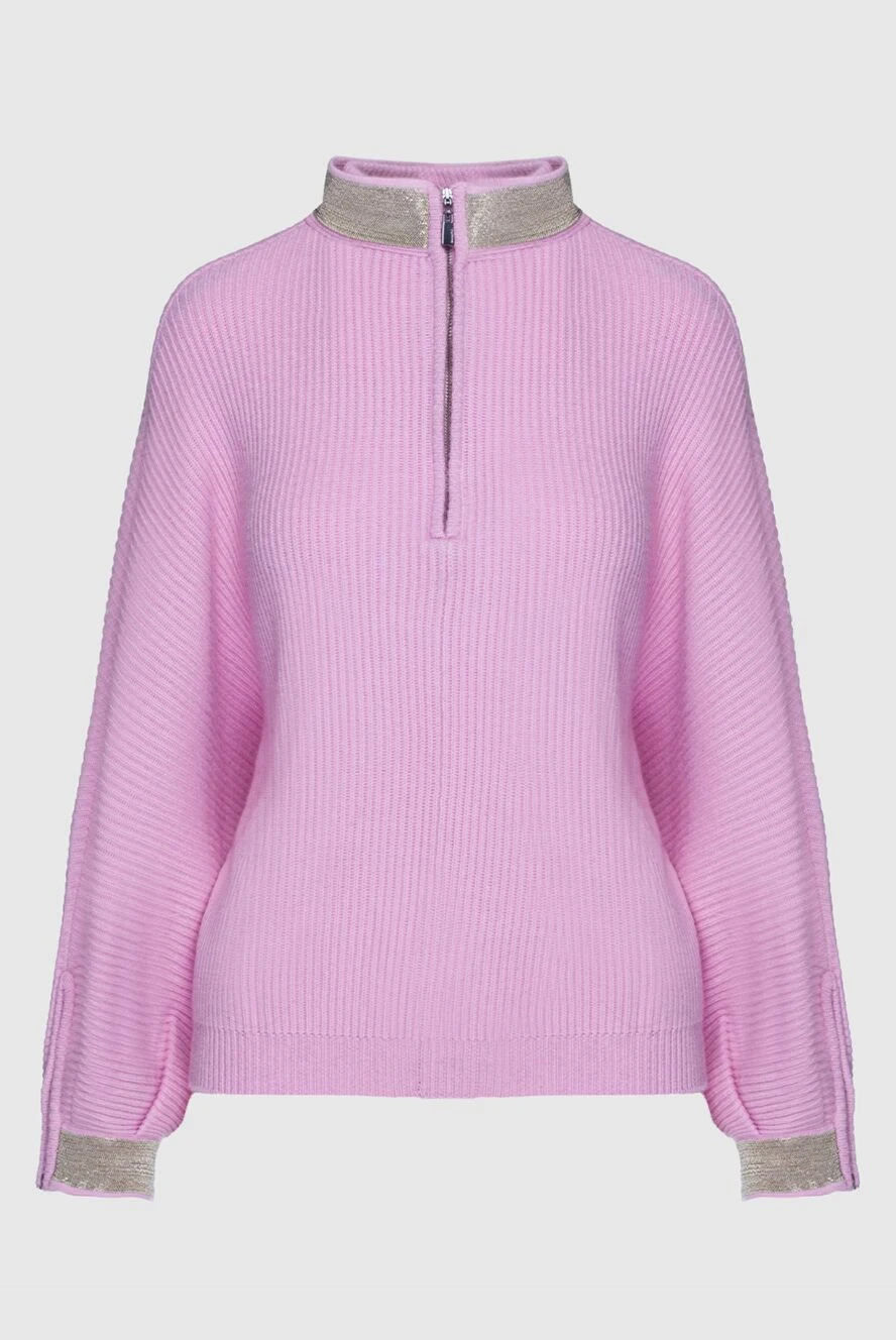 Max&Moi pink womens jumper with contrasting cuffs and neckline 155434 - photo 1