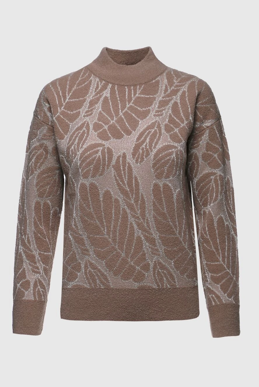 Peserico brown womens jumper with a leaf pattern 155872 - photo 1