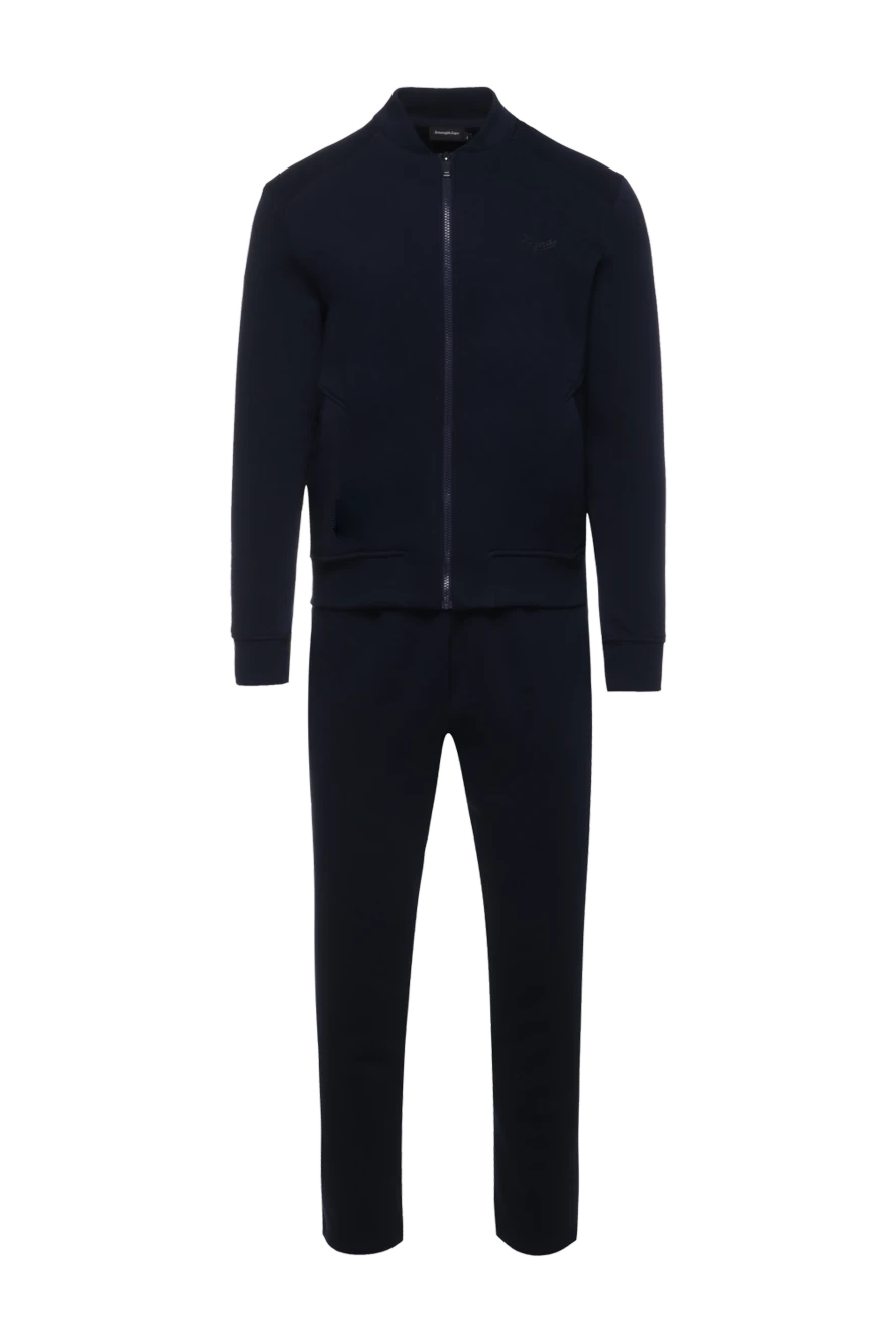 Ermenegildo Zegna костюм спортивный синий с худи-бомбером мужской 156212 - фото 1
