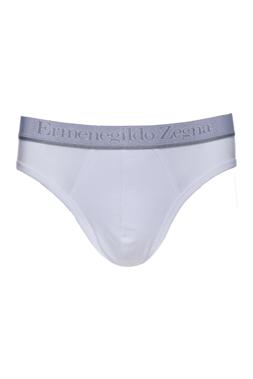 Ermenegildo Zegna мужские белые трусы брифы из хлопка и эластана 156213 - фото 1