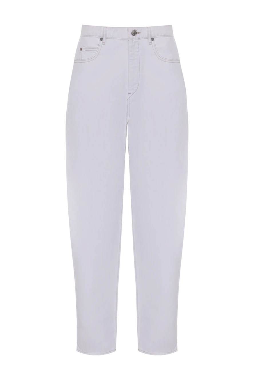 Isabel Marant джинси жіночі бавовняні білі прямого крою 156392 - фото 1