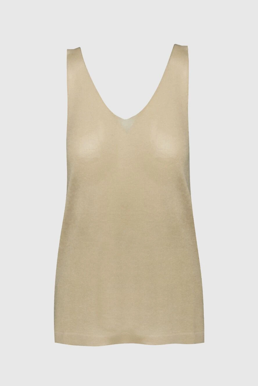 Panicale beige viscose and polyester top for women 156576 - photo 1