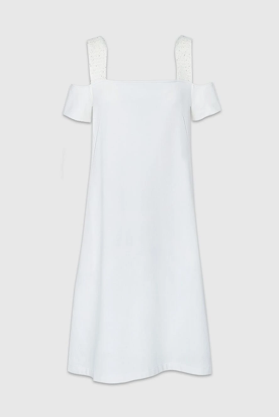 Panicale white trapeze dress with off-shoulders women's 156680 - photo 1