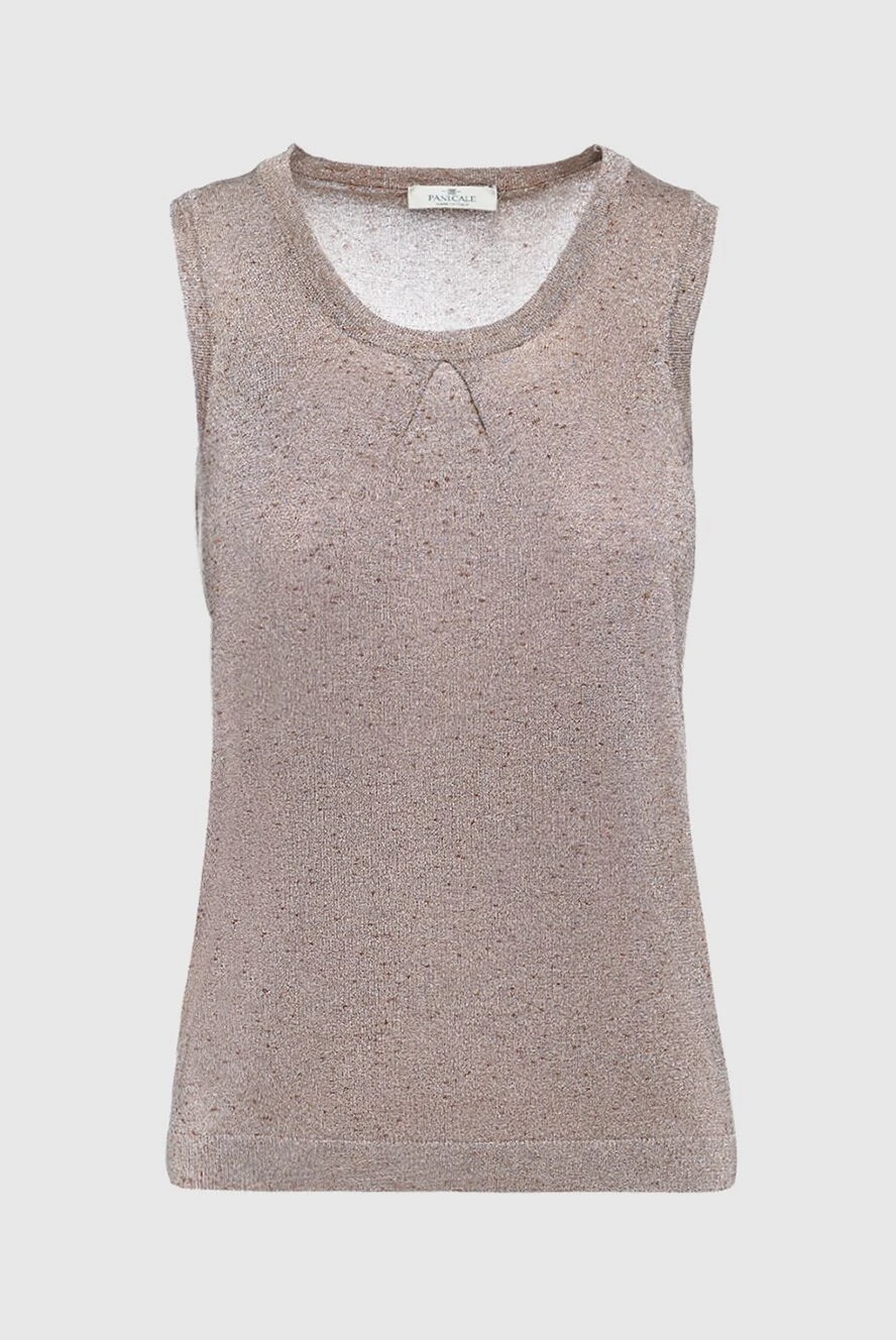 Panicale beige viscose and lame top for women 156707 - photo 1