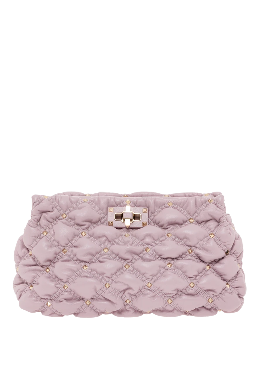 Valentino сумка через плече spikeme шкіряна фіолетового кольору 156793 - фото 1
