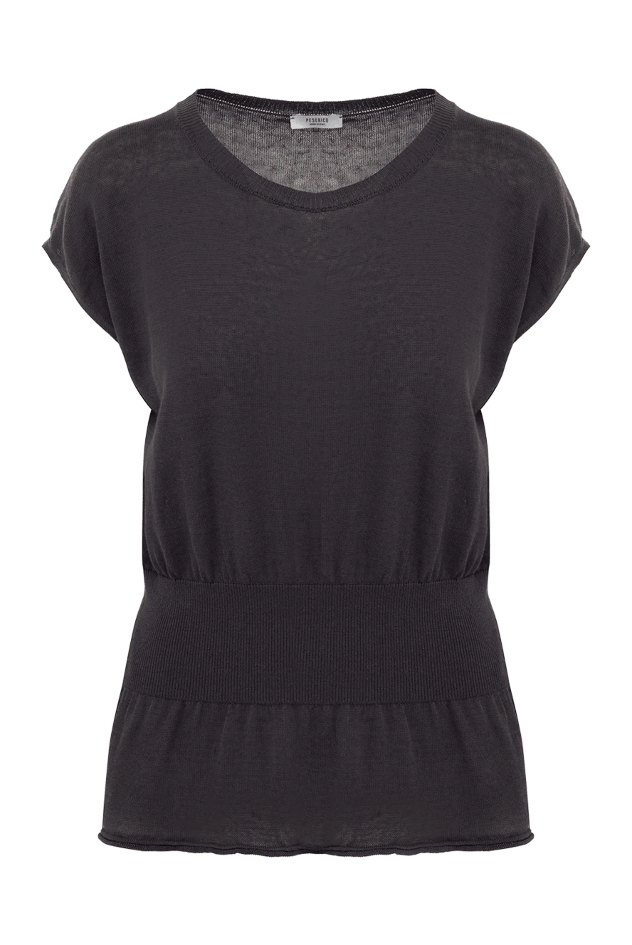 Peserico women's blouse with an elastic band at the waist gray 156979 - photo 1