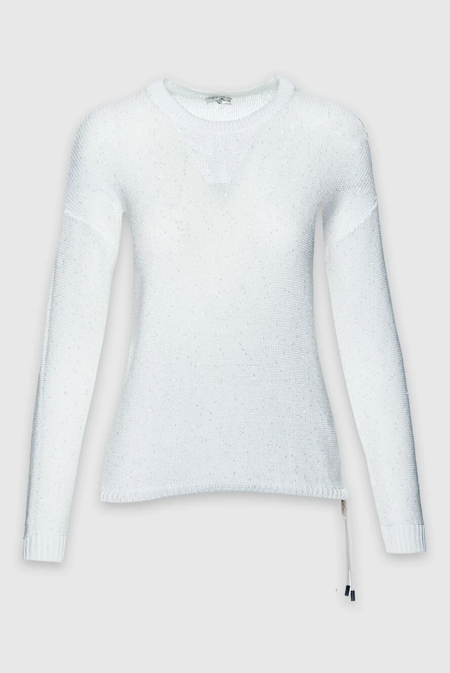Peserico white womens cotton jumper with a drawstring 156988 - photo 1