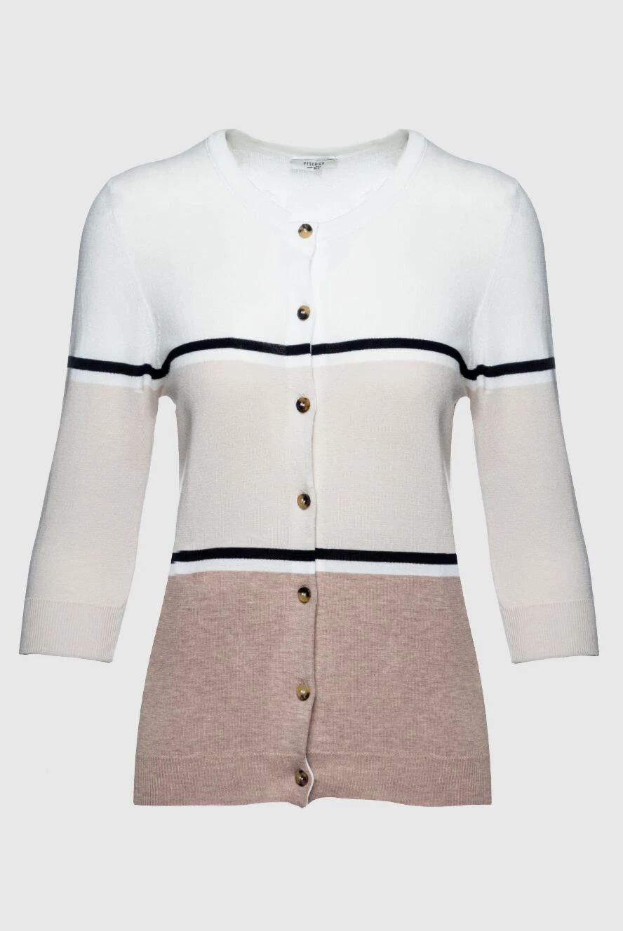 Peserico beige womens cotton jumper with buttons 157012 - photo 1