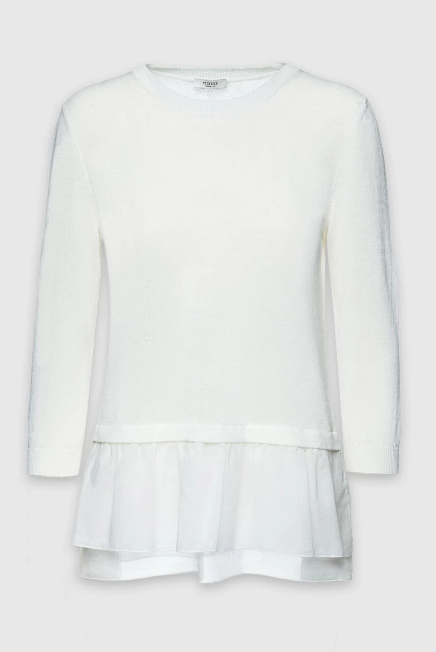 Peserico women's white jumper with a flounce at the bottom 157013 - photo 1