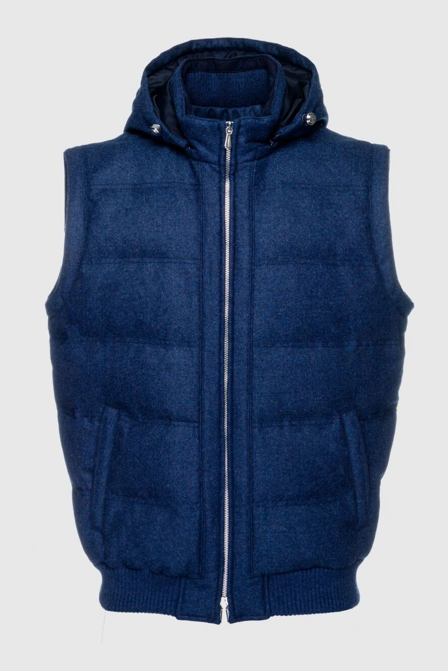 Enrico Mandelli blue wool and cashmere vest for men 157146 - photo 1