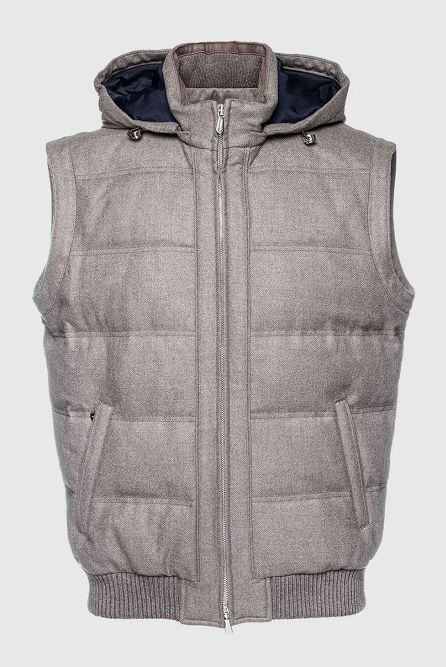 Enrico Mandelli beige wool and cashmere vest for men 157148 - photo 1