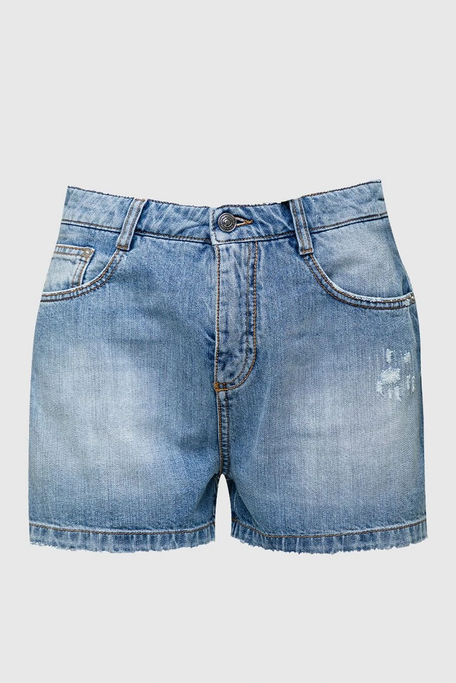 Ermanno Scervino women blue denim shorts with distressing 157206 - photo 1