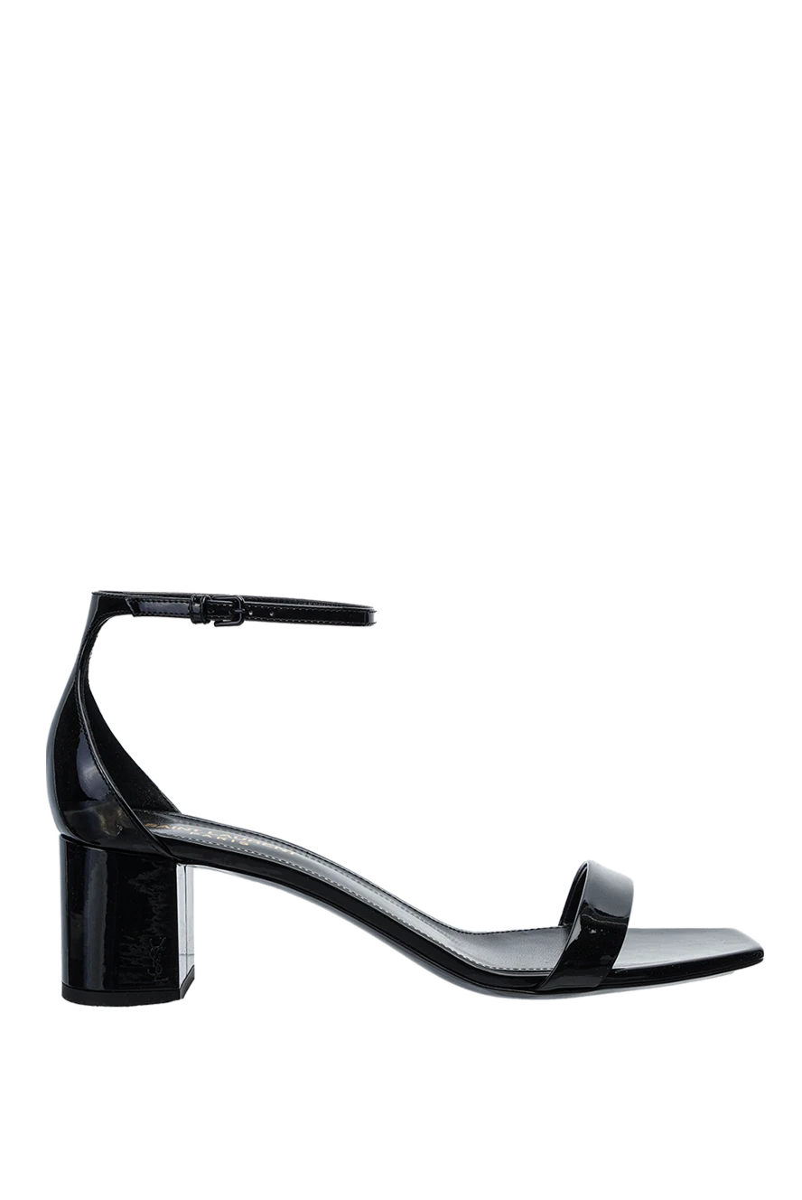 Saint Laurent босоножки из кожи черные лакированные женские 157289 - фото 1
