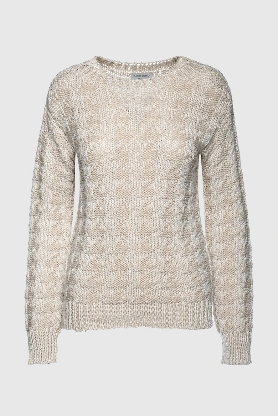 Gran Sasso beige womens jumper with contrasting textured knitting 157495 - photo 1