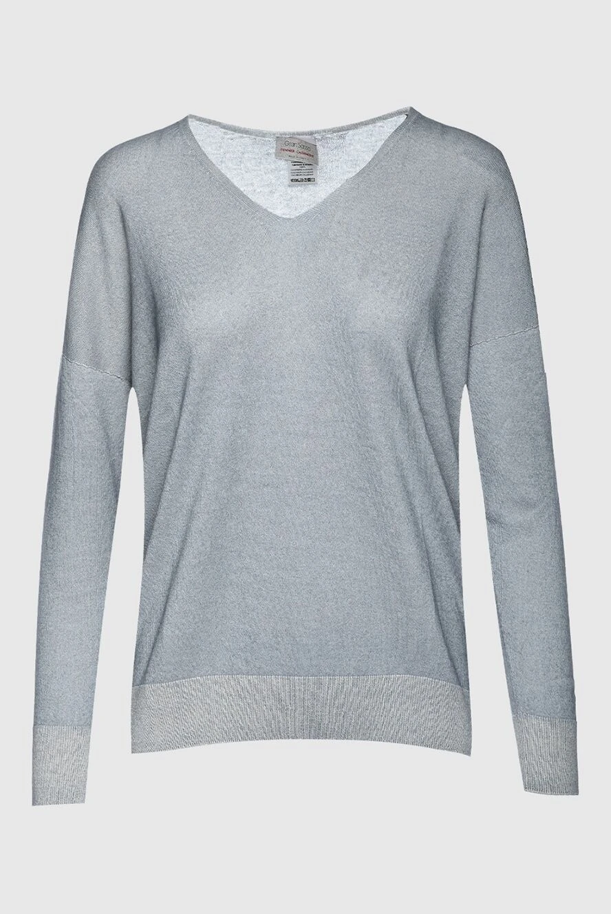 Gran Sasso gray womens cashmere jumper with a v-neck 157506 - photo 1