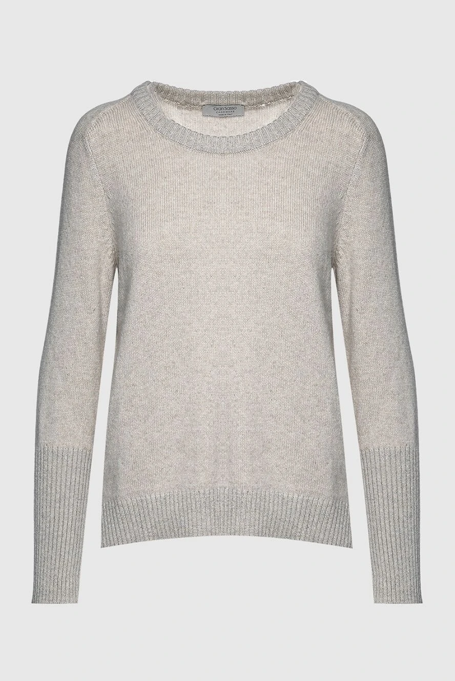 Gran Sasso gray womens cashmere jumper with lurex cuffs 157510 - photo 1