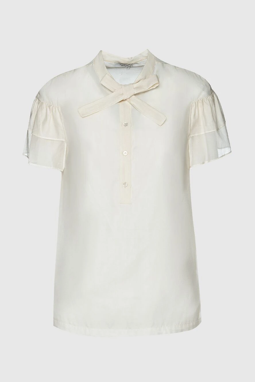 Peserico women's blouse with a bow and ruffles on the sleeves white 157562 - photo 1