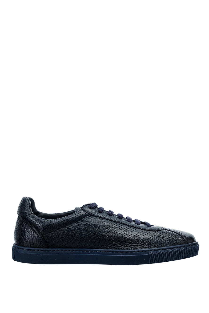 Doucal`s black leather snickers for men 157607 - photo 1