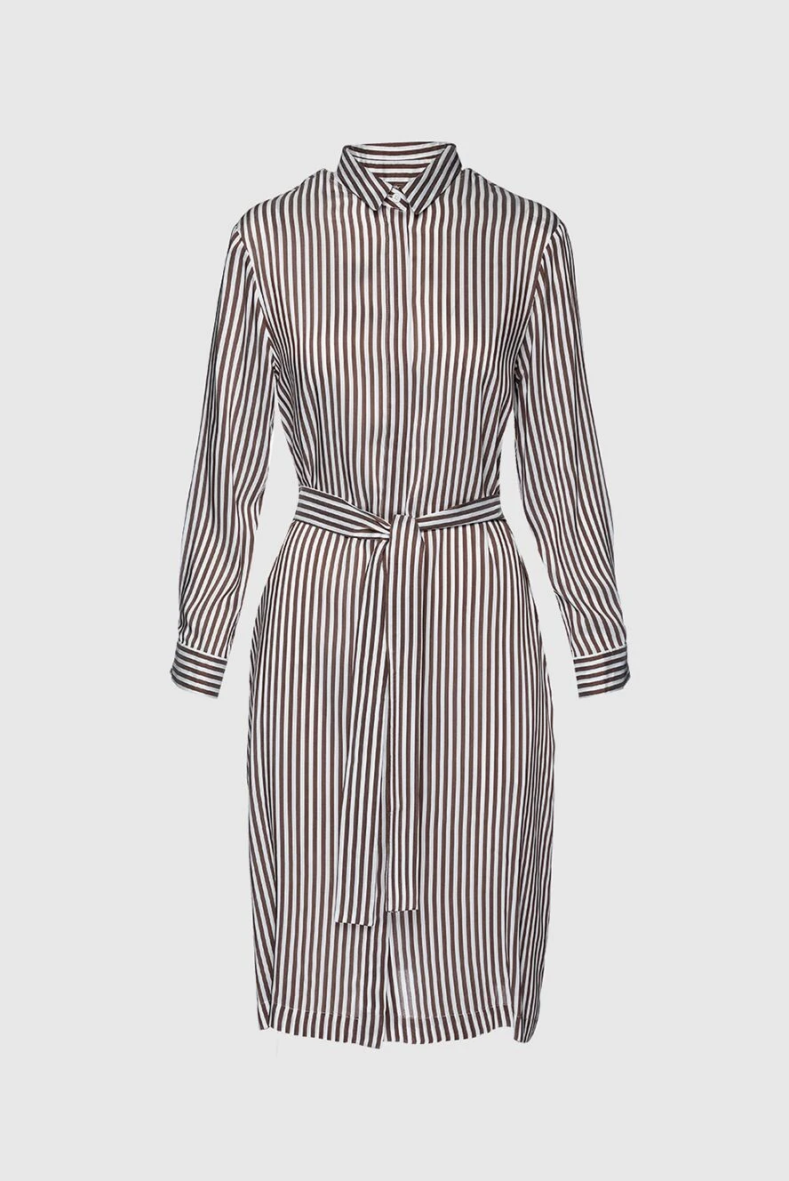 Peserico brown viscose and silk dress for women 157645 - photo 1