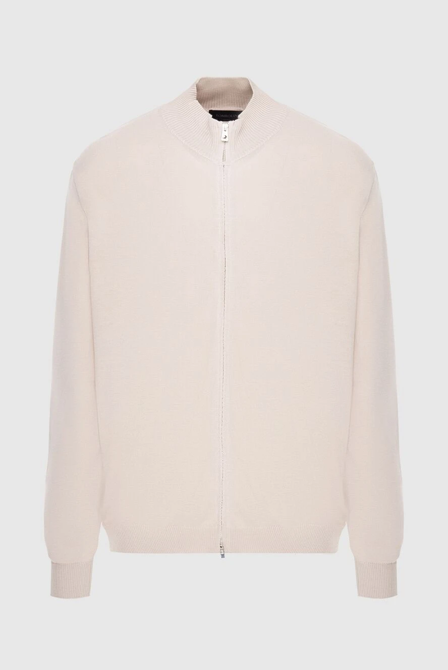 Tombolini beige suede, cotton and silk cardigan for men 157920 - photo 1