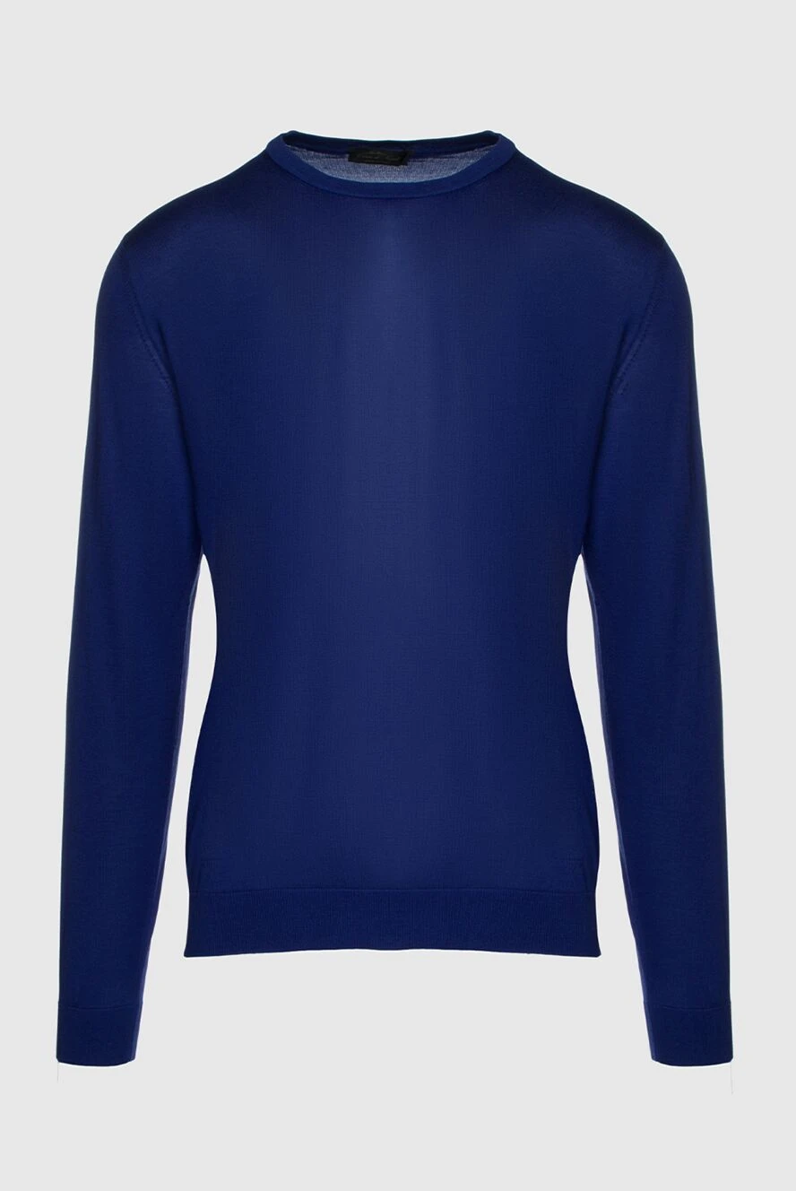 Cesare di Napoli slim-fit deep blue silk jumper for men 158172 - photo 1