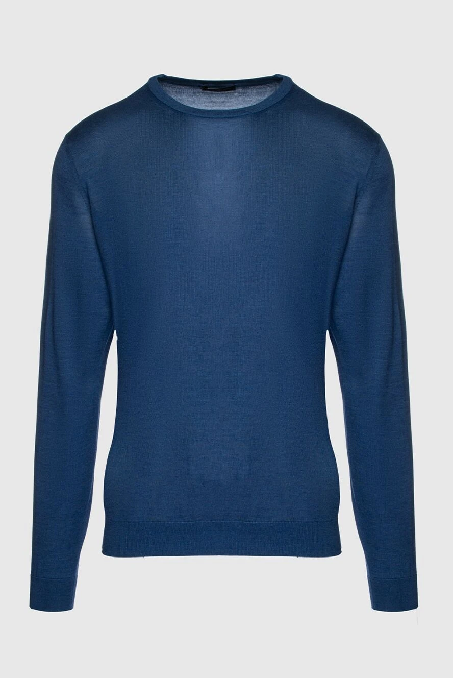 Cesare di Napoli blue silk jumper for men 158173 - photo 1