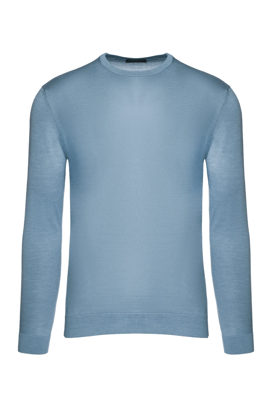 Cesare di Napoli light blue silk jumper for men 158174 - photo 1