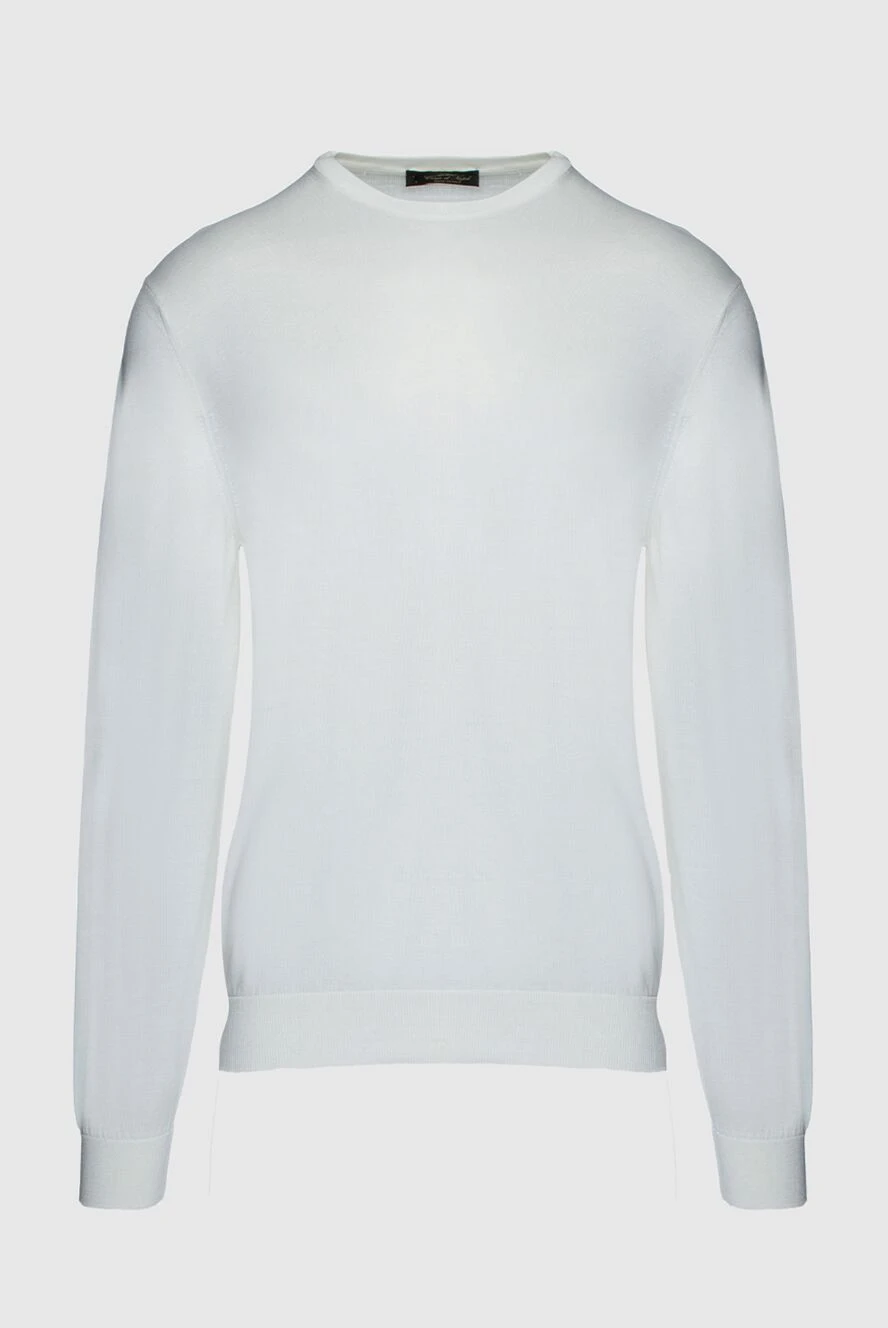 Cesare di Napoli white silk and cotton jumper with a crew neck for men 158179 - photo 1