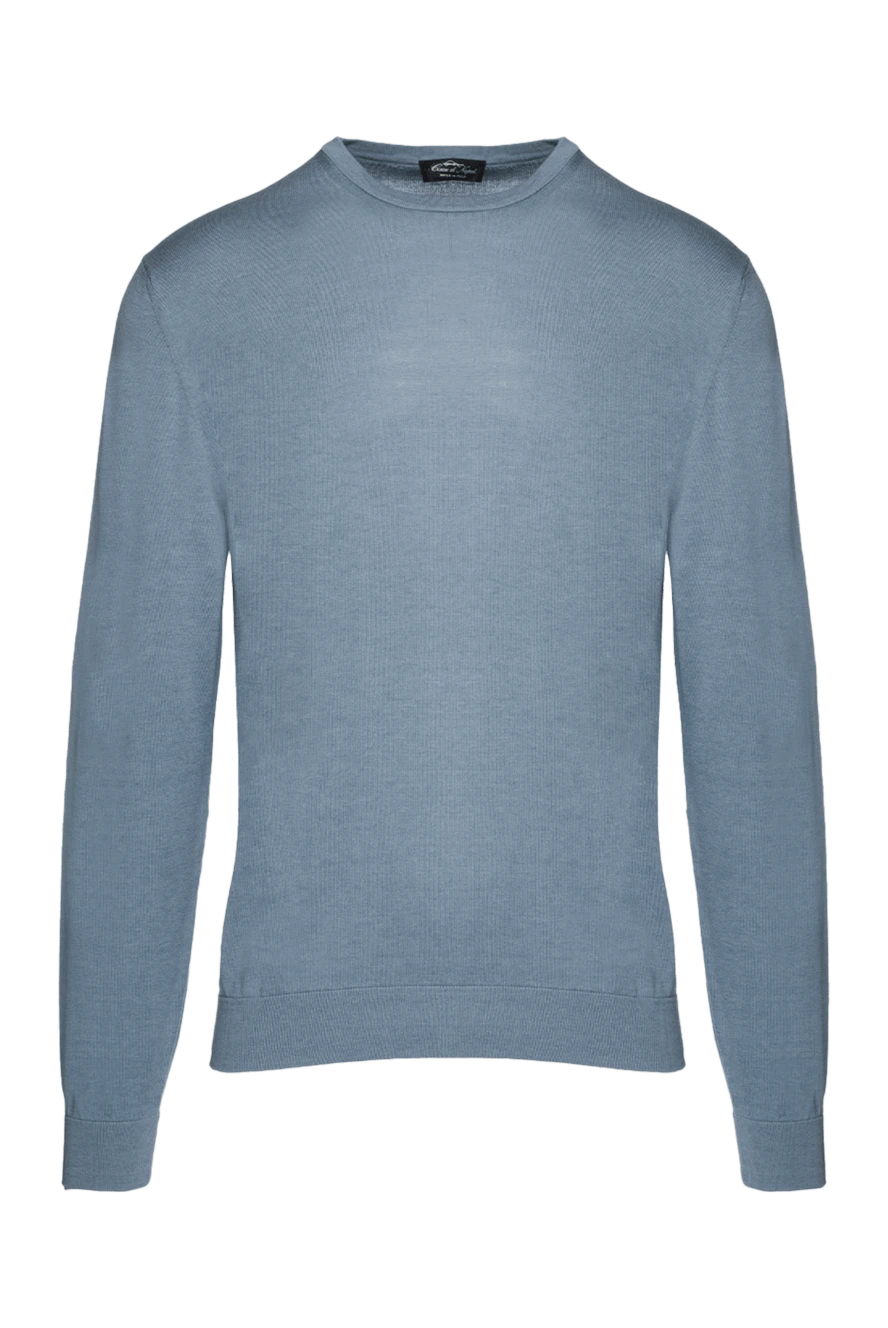 Cesare di Napoli light sky blue silk and cotton jumper for men 158182 - photo 1