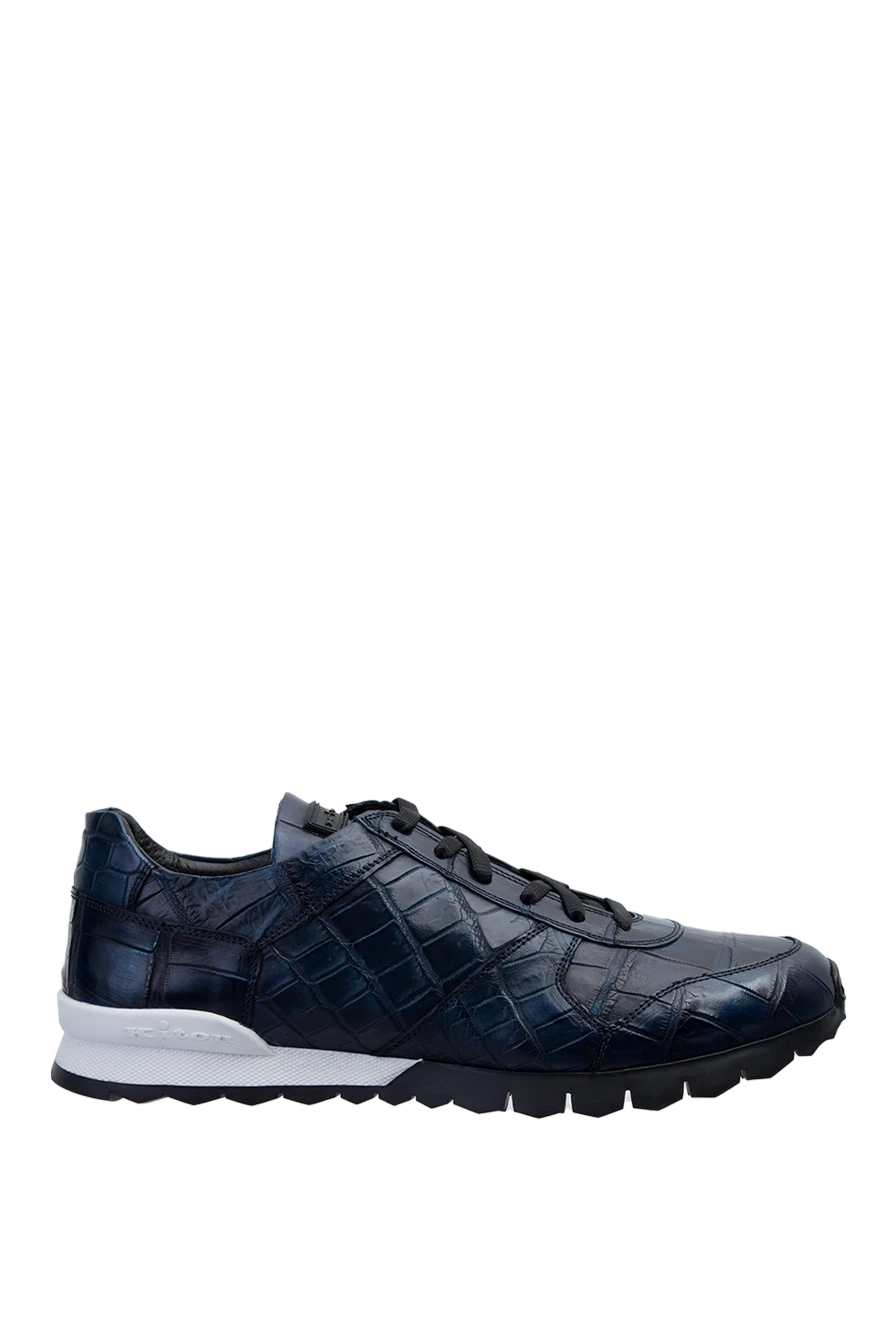 Kiton кросівки зі шкіри крокодила сині жіночі 158626 - фото 1