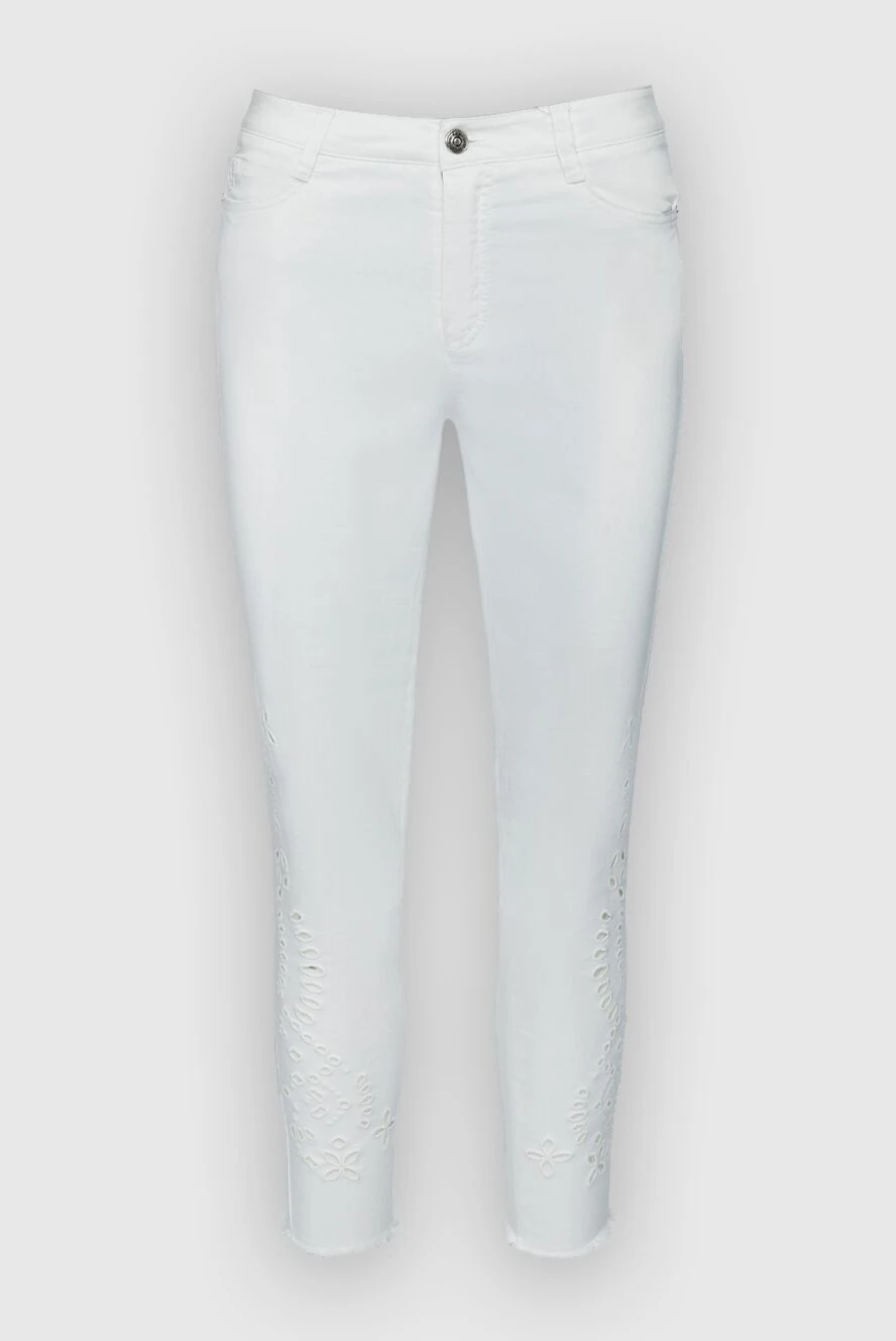 Ermanno Scervino джинси жіночі білі з перфорацією 158728 - фото 1