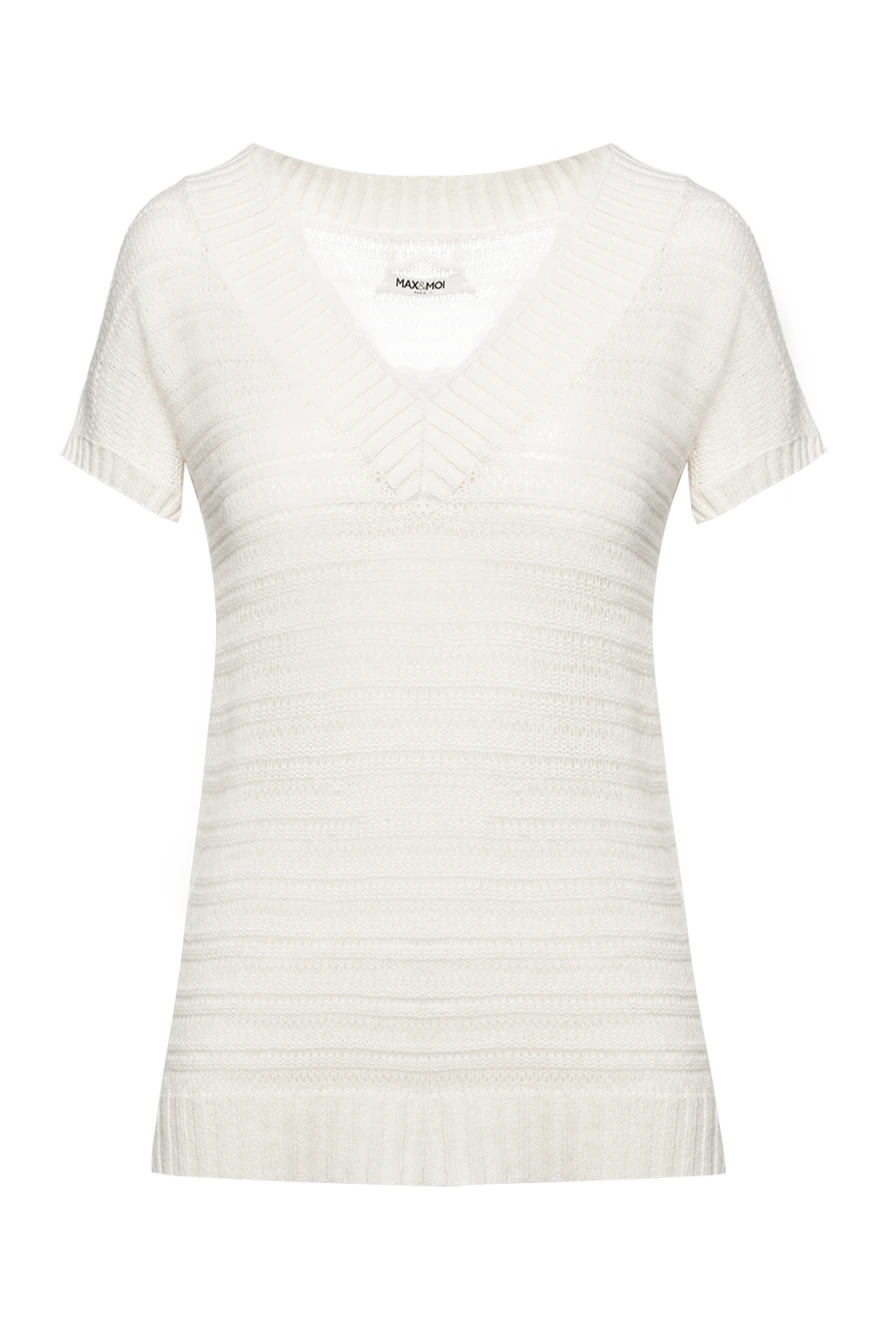 Max&Moi longline white womens cashmere jumper with short sleeves 158859 - photo 1