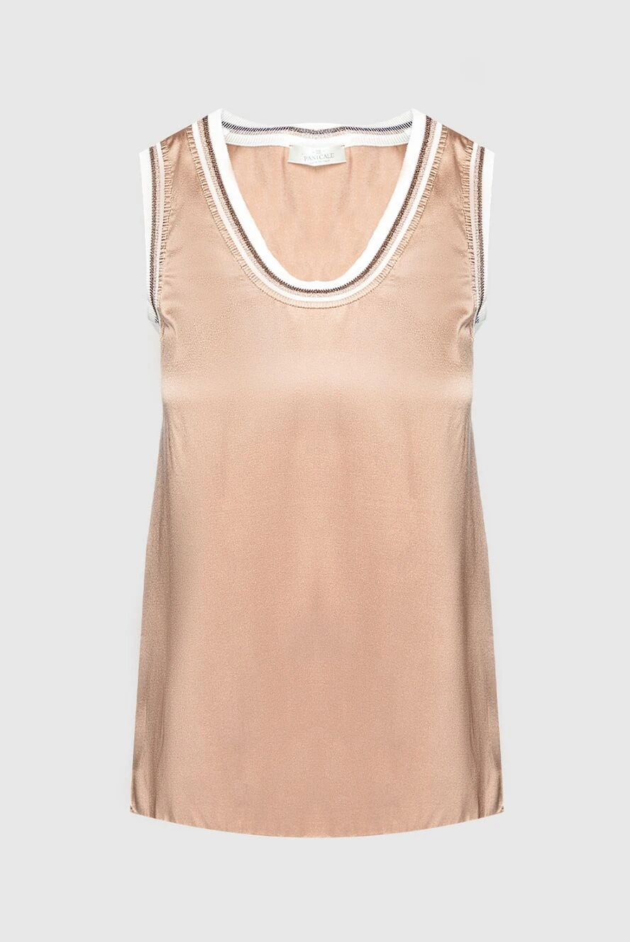 Panicale women's beige top made of silk and elastane 159053 - photo 1