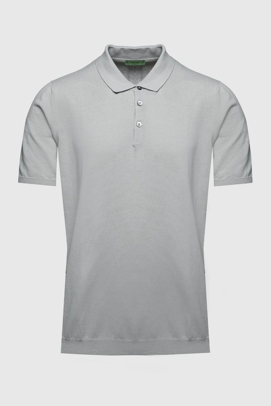 Dalmine grey cotton basic polo shirt with buttons for men 159143 - photo 1