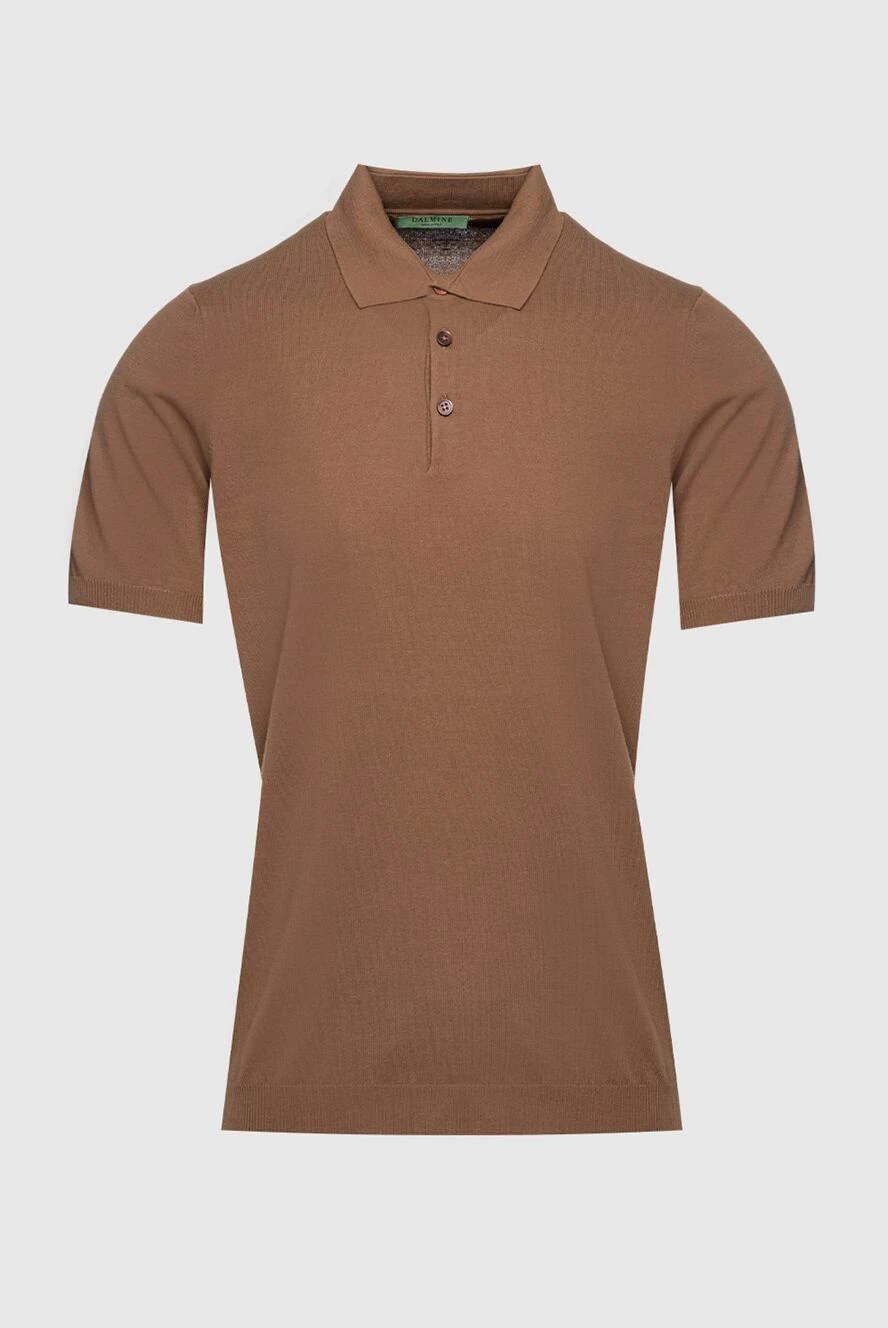 Dalmine brown cotton basic polo shirt with buttons for men 159152 - photo 1