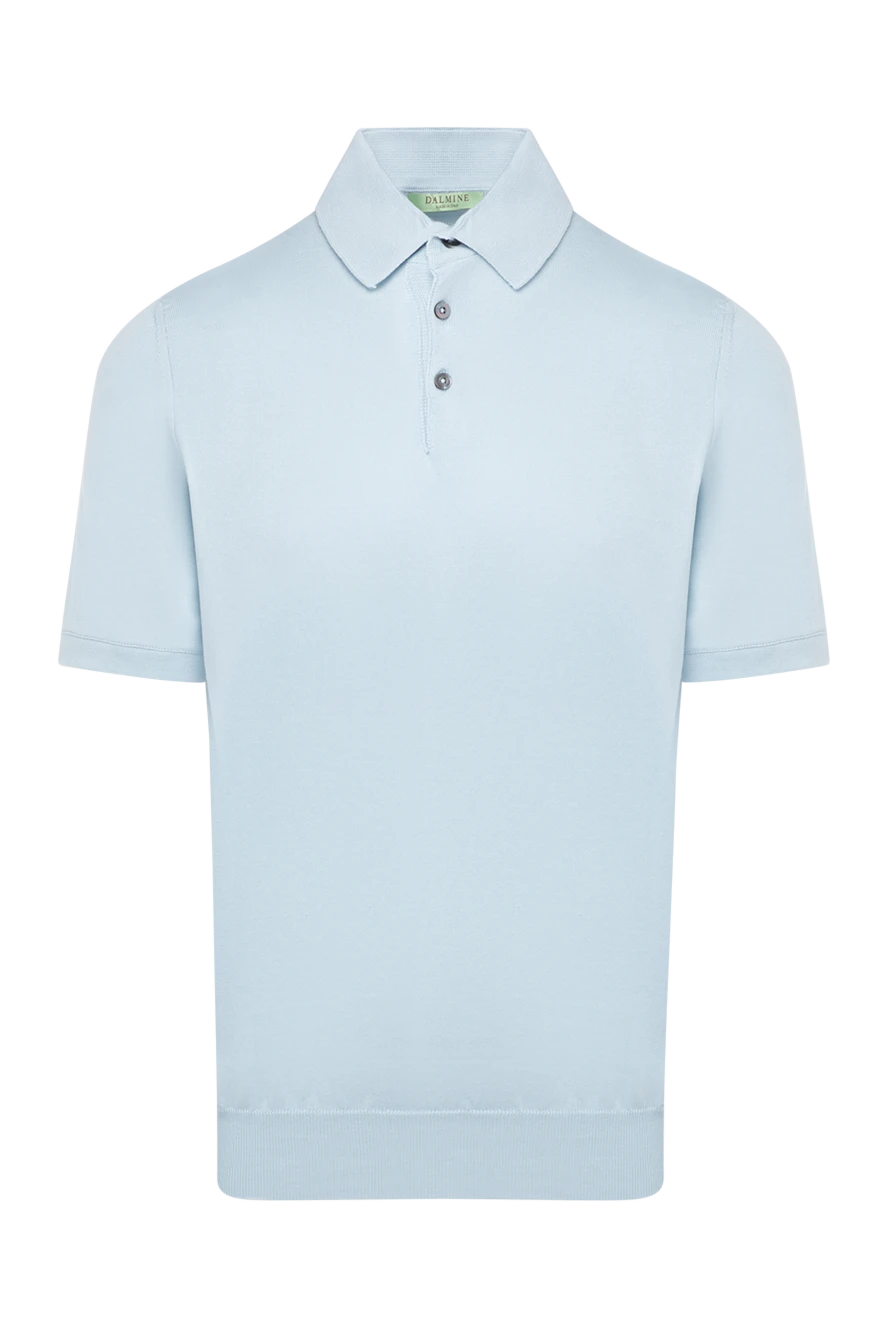 Dalmine men's short sleeve light blue cotton polo shirt with buttons 159160 - photo 1