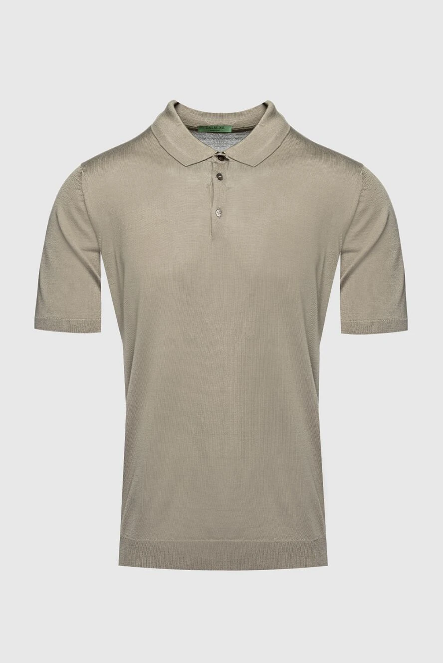 Dalmine dark beige silk polo shirt with buttons for men 159166 - photo 1