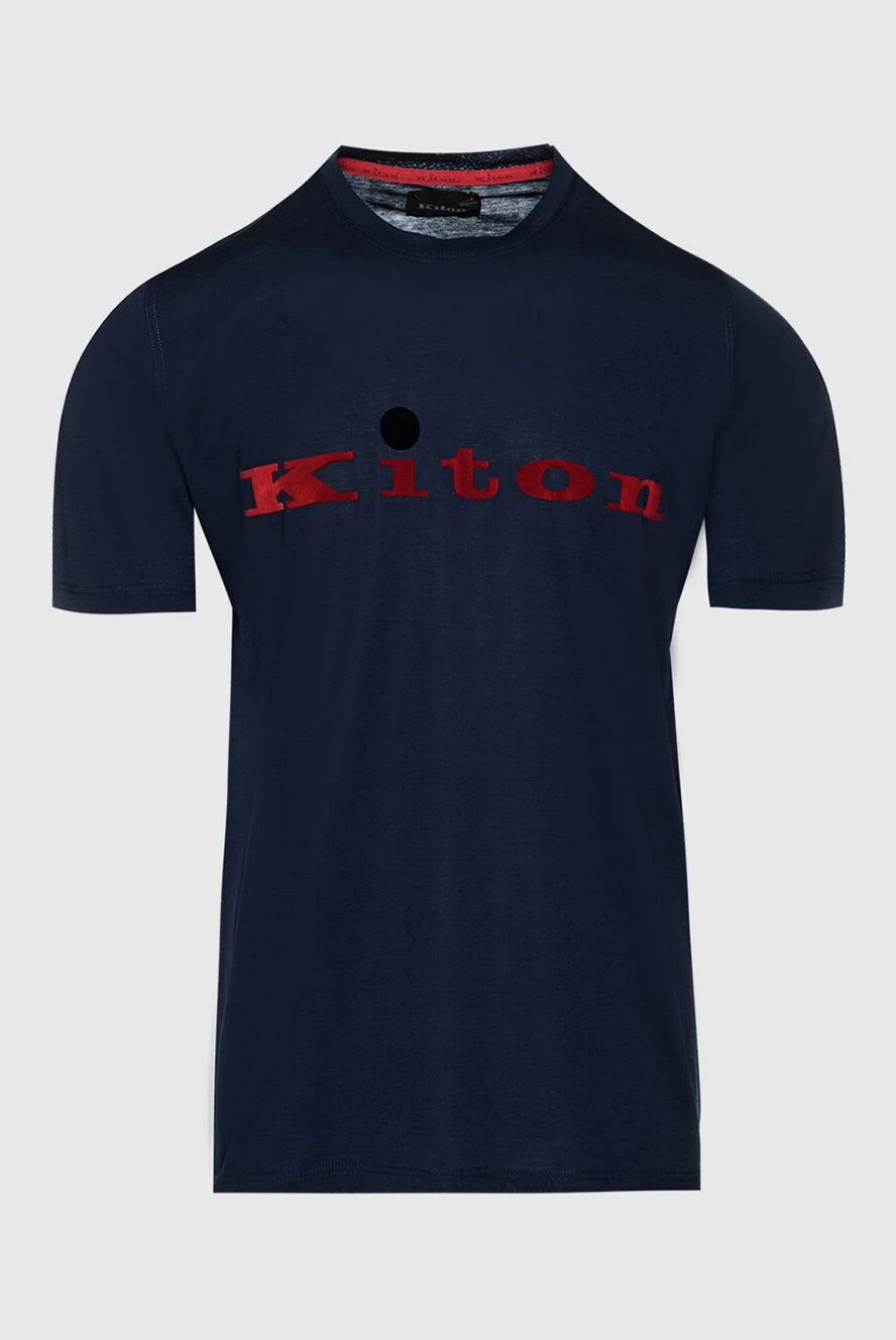 Kiton футболка з бавовни синя чоловіча 159336 - фото 1
