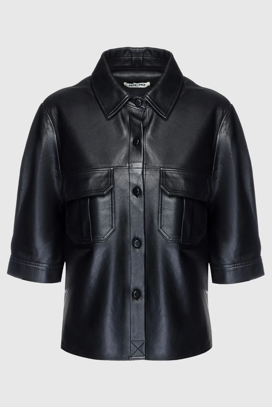 Max&Moi women's leather blouse with short sleeves black 159734 - photo 1