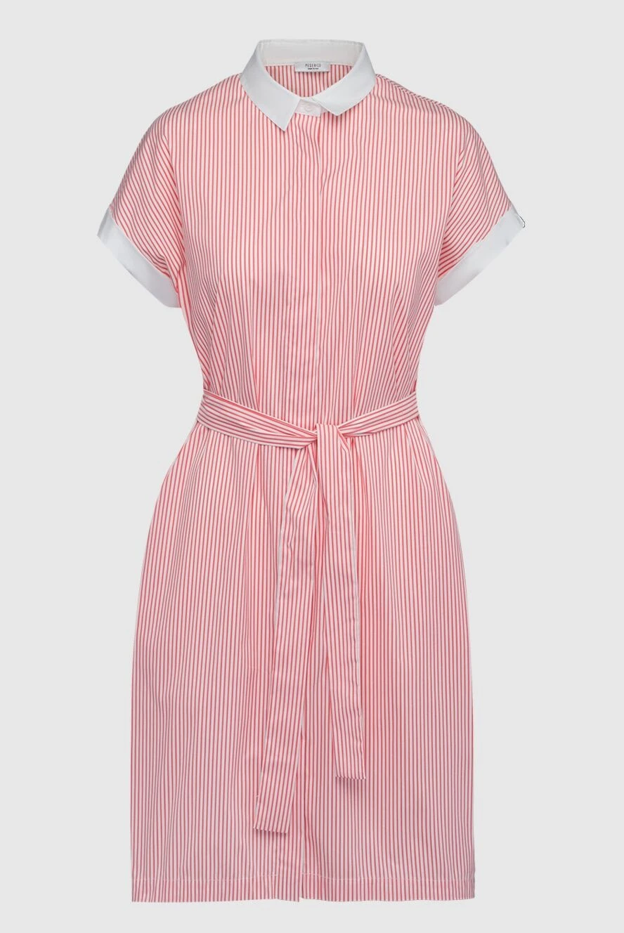 Peserico pink striped shirt dress with belt and contrasting trims for women 160047 - photo 1