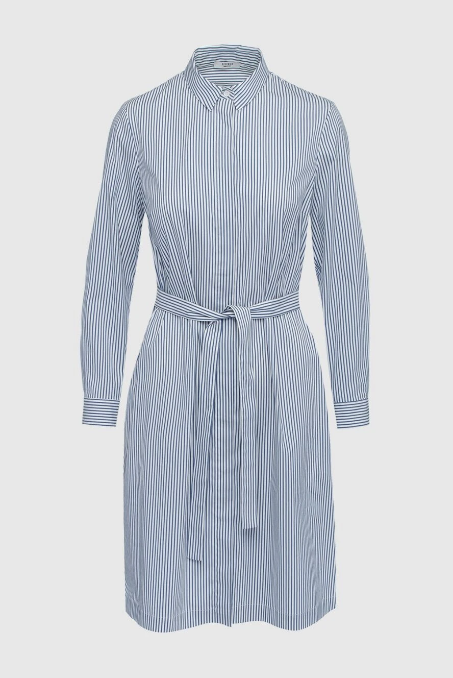 Peserico blue striped shirt dress with belt for women 160054 - photo 1
