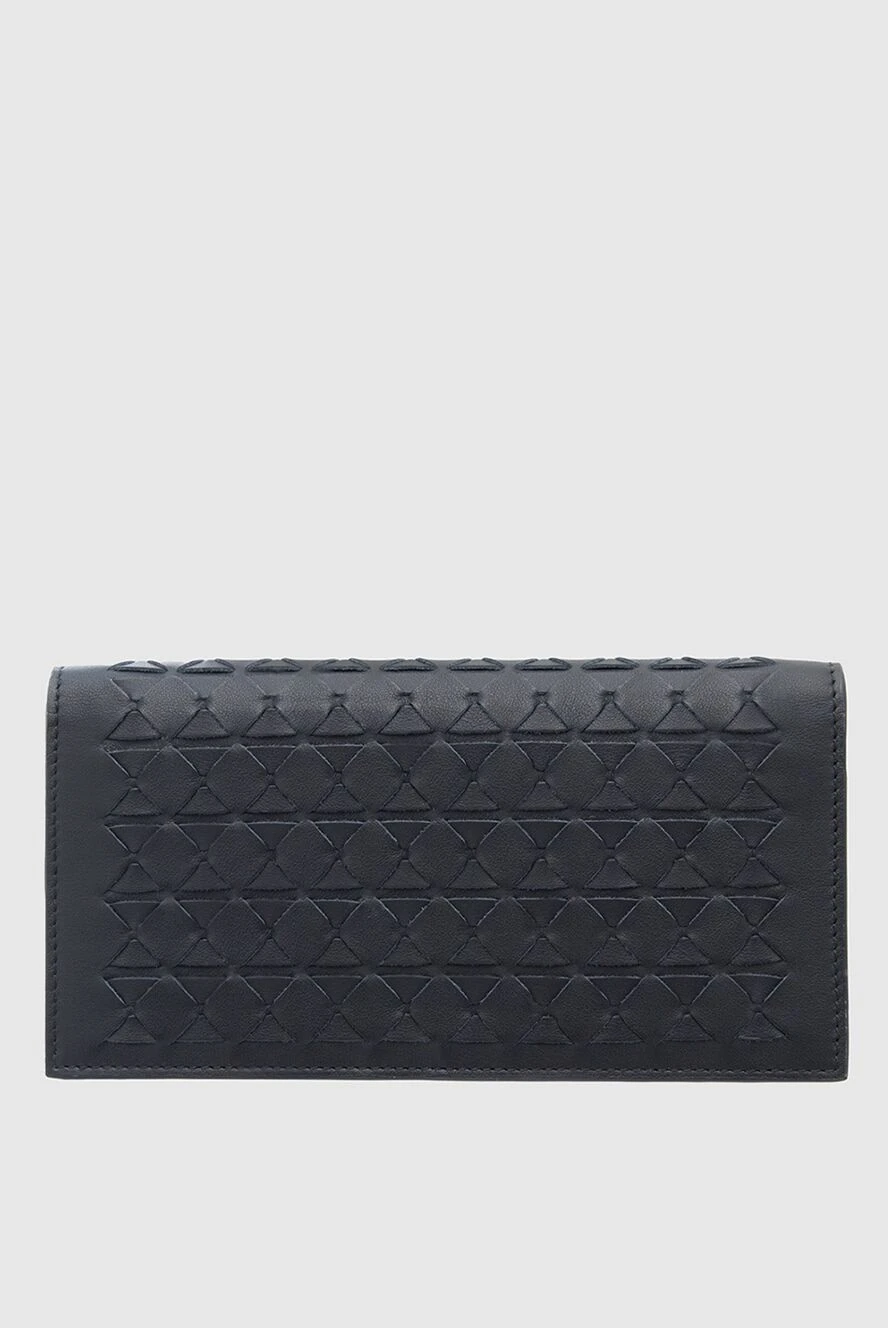 Serapian mens black clutch with mosaico leather weaving 160134 - photo 1