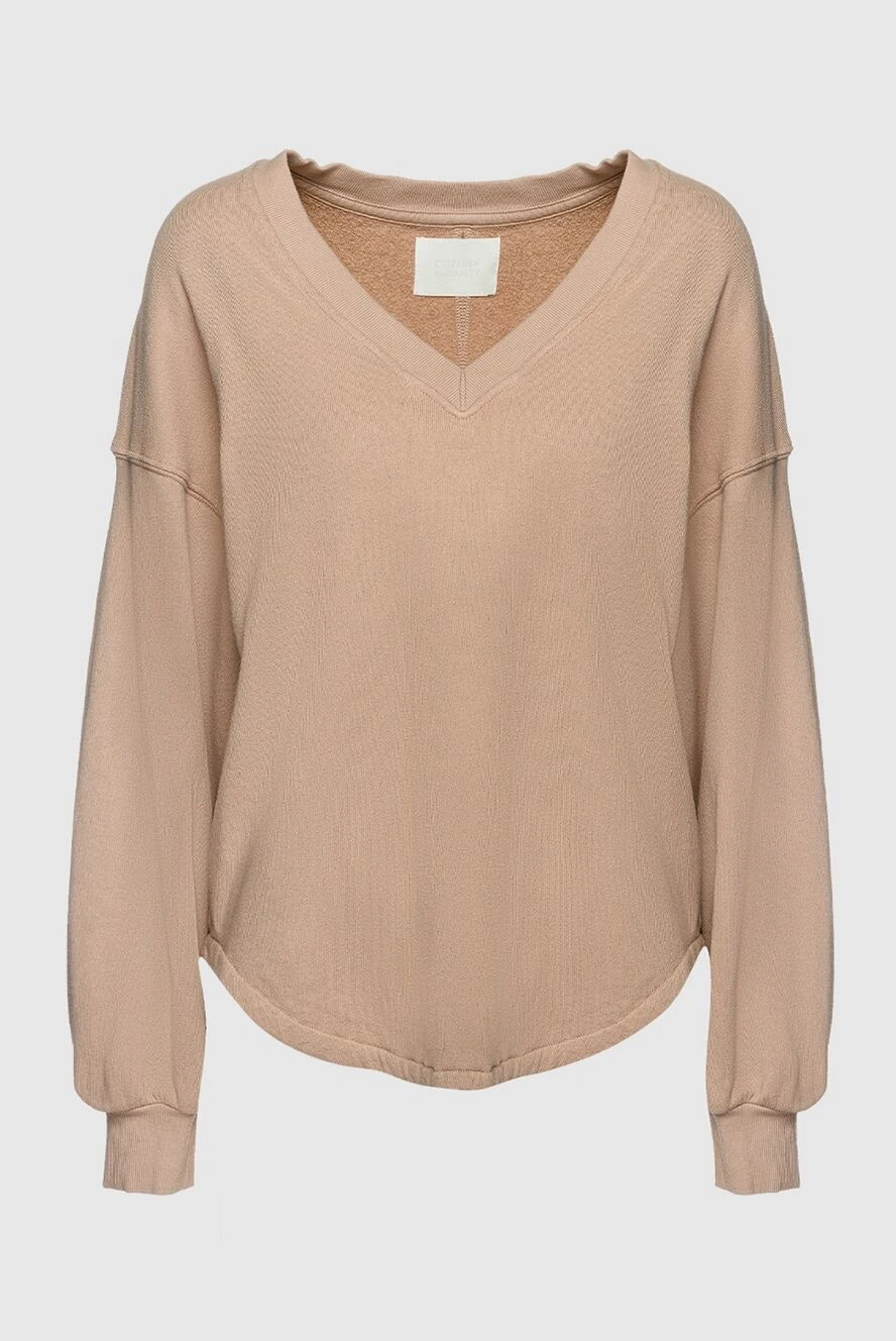 Citizens of Humanity beige cotton womens loose-fit jumper with a v-neckline 160207 - photo 1
